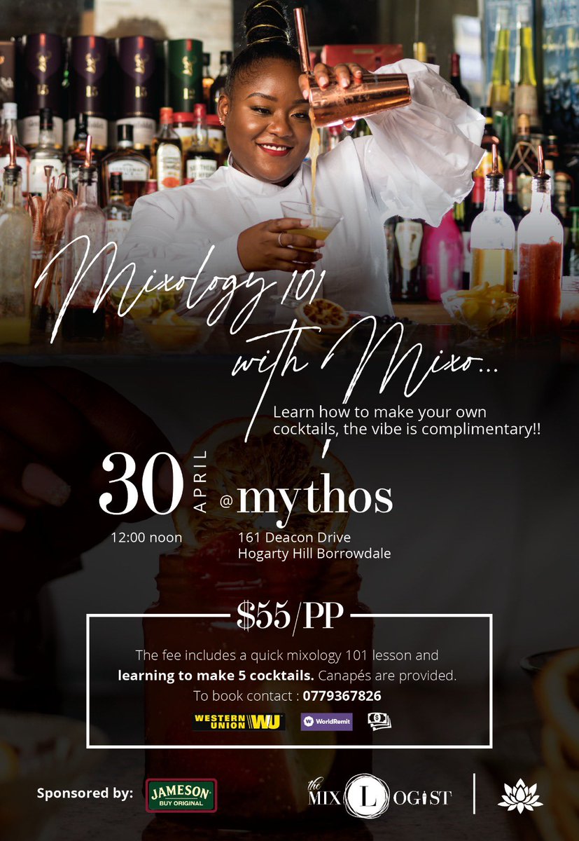 It’s Friyay &amp; I’m feeling generous. I'm giving away a Ticket to 1 person to my Mixology class. This should go to someone who would love to learn 1/2 things on how to make yummy cocktails whilst enjoying canapés &amp; a vibe🍹

To win, RT  &amp; Comment with ur favorite Whiskey/Gin mix!