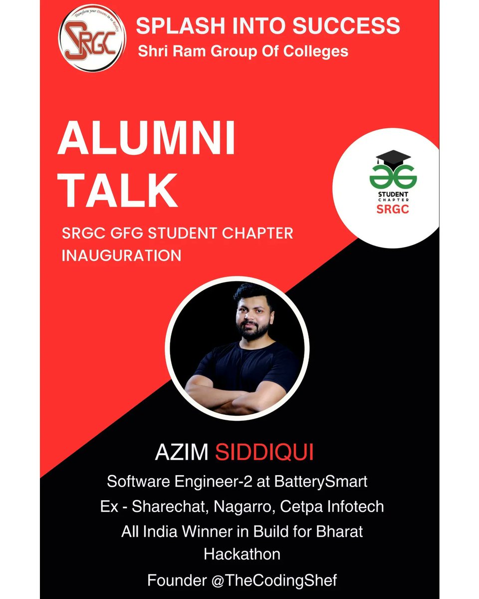 gfg_srgc's tweet photo. 🎉 Finally, the wait is over! Join us on April 24th at 10:30 am as we celebrate the launch of SRGC GFG Student Chapter! We are thrilled to inaugurate this new chapter and can't wait to see all the amazing things that will come from it. 🚀 #SRGC #GFG #StudentChapter #Inauguration https://t.co/VF5Ulq8rBy