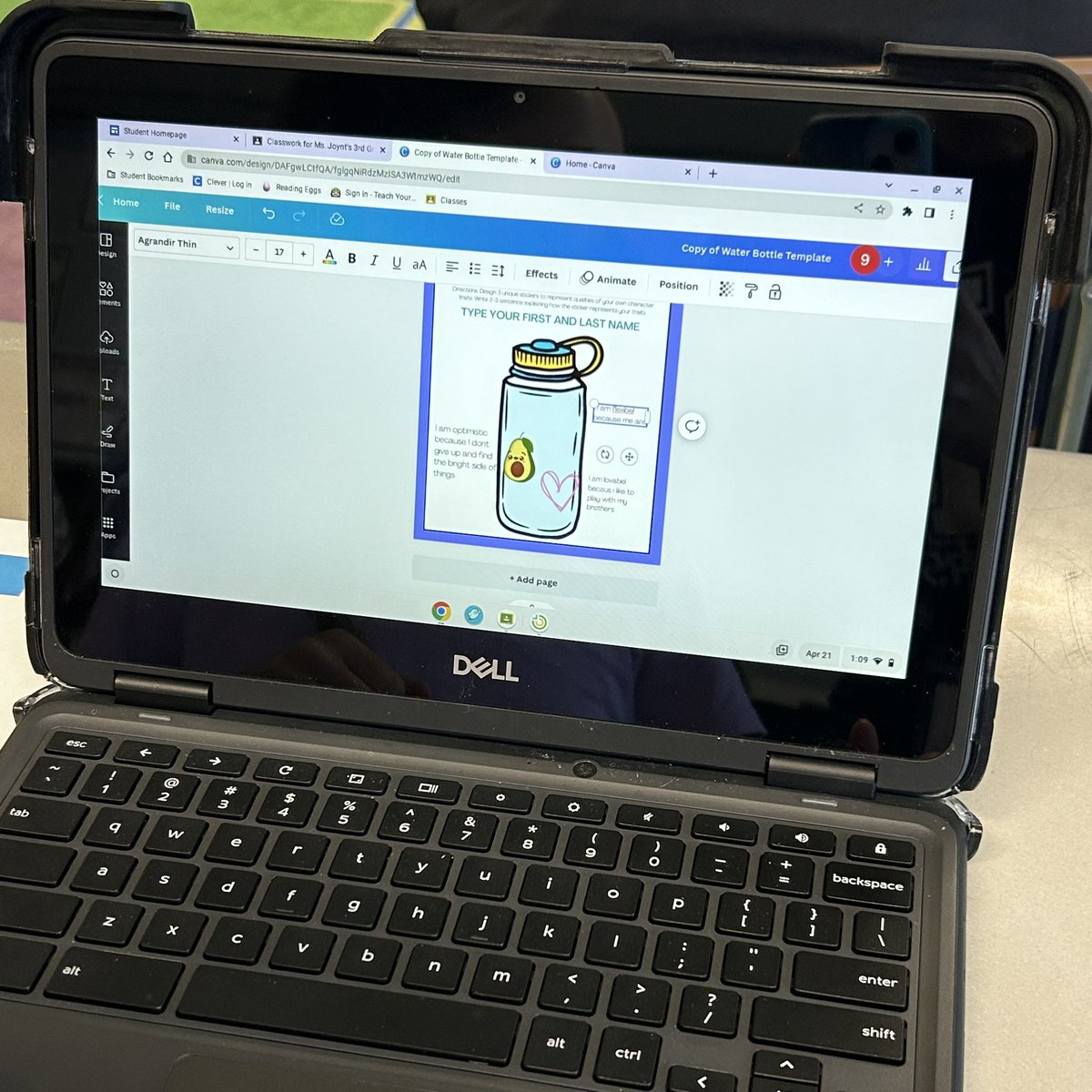 Students in <a href="/MsJoyntOP/">Catherine Joynt</a> class created water bottles with stickers that represent their character traits for earth day using <a href="/CanvaEdu/">Canva Education</a>! 🌍 ♻️
