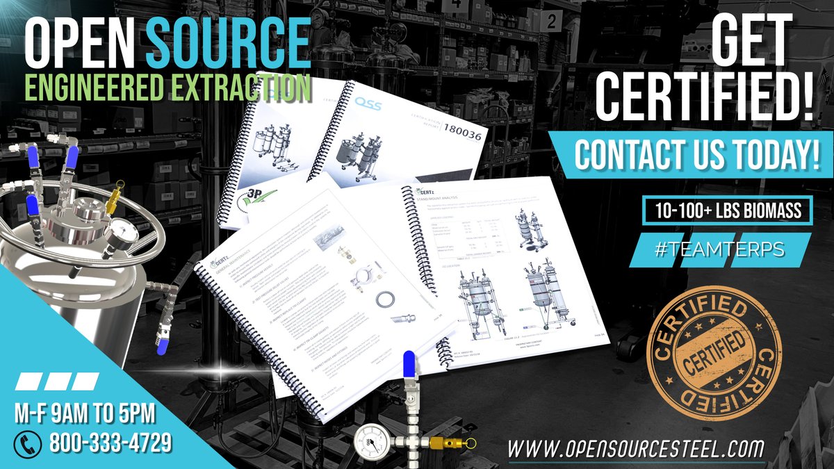 OpenSourceSteel's tweet image. Need a system engineer reviewed for your state? Look no further then @opensourcesteel!  Founded in 2015 we’ve focused on state regulations and engineering our systems for success! You’ll find we’re years ahead of the competition when it comes to extraction design, engineering!