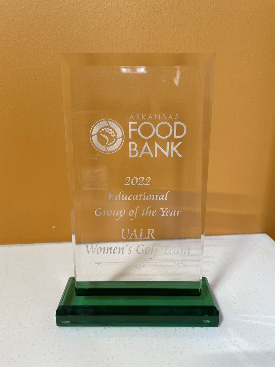 LRTrojans's tweet photo. Today @LittleRockWGOLF received the Arkansas Food Bank’s Educational Volunteer Group of the Year Award. 

A tremendous honor for these Trojan student-athletes who are champions on the course, in the classroom and in the community. @arfoodbank 

#LittleRocksTeam https://t.co/merYAASDNy
