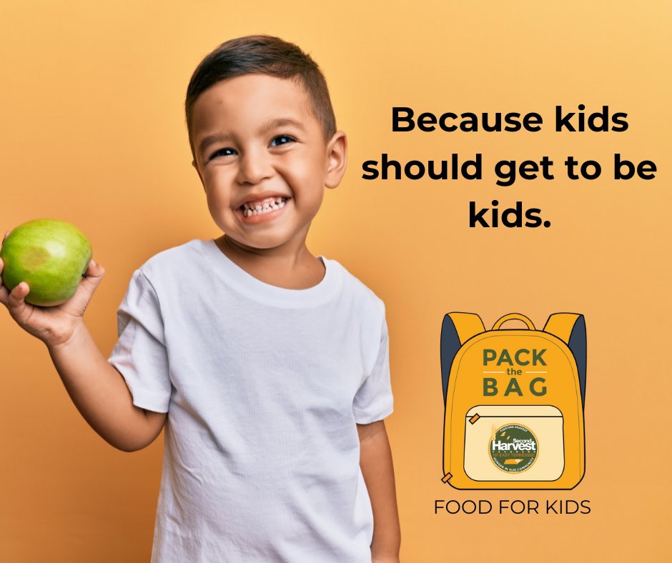 More than 13,000 kids in our community receive a bag of food EVERY Friday to get them through the weekends. The <a href="/SecondHarvestET/">Second Harvest Food Bank of East TN</a> Food for Kids Program makes this possible! This May, we will be making sure that we PACK THE BAG to set East Tennessee children up for success.