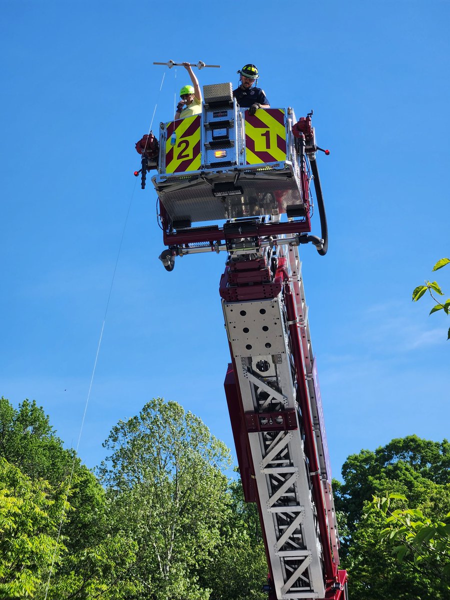 A great day for the 2nd Annual Innovation Showcase complete with Principal <a href="/MaryMiller110/">Ms. Mary H Miller</a> 100' up for the egg drop!