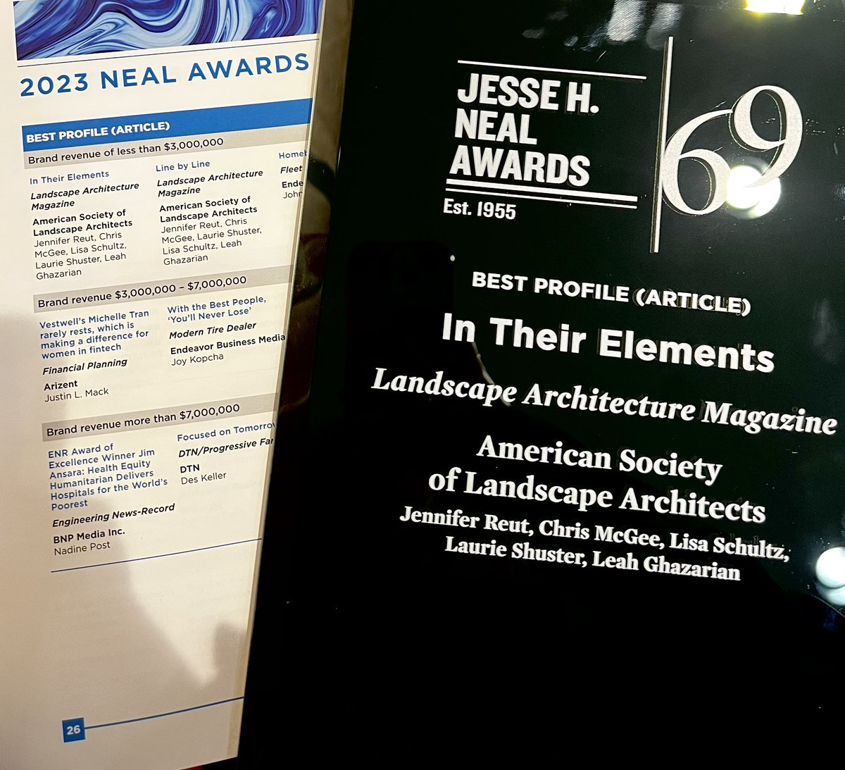 landarchmag's tweet photo. We’re thrilled to share that “In Their Elements,” @Lernerwriter’s profile on #STIMSON, is a #nealawards winner! https://t.co/dcYUGA72jW