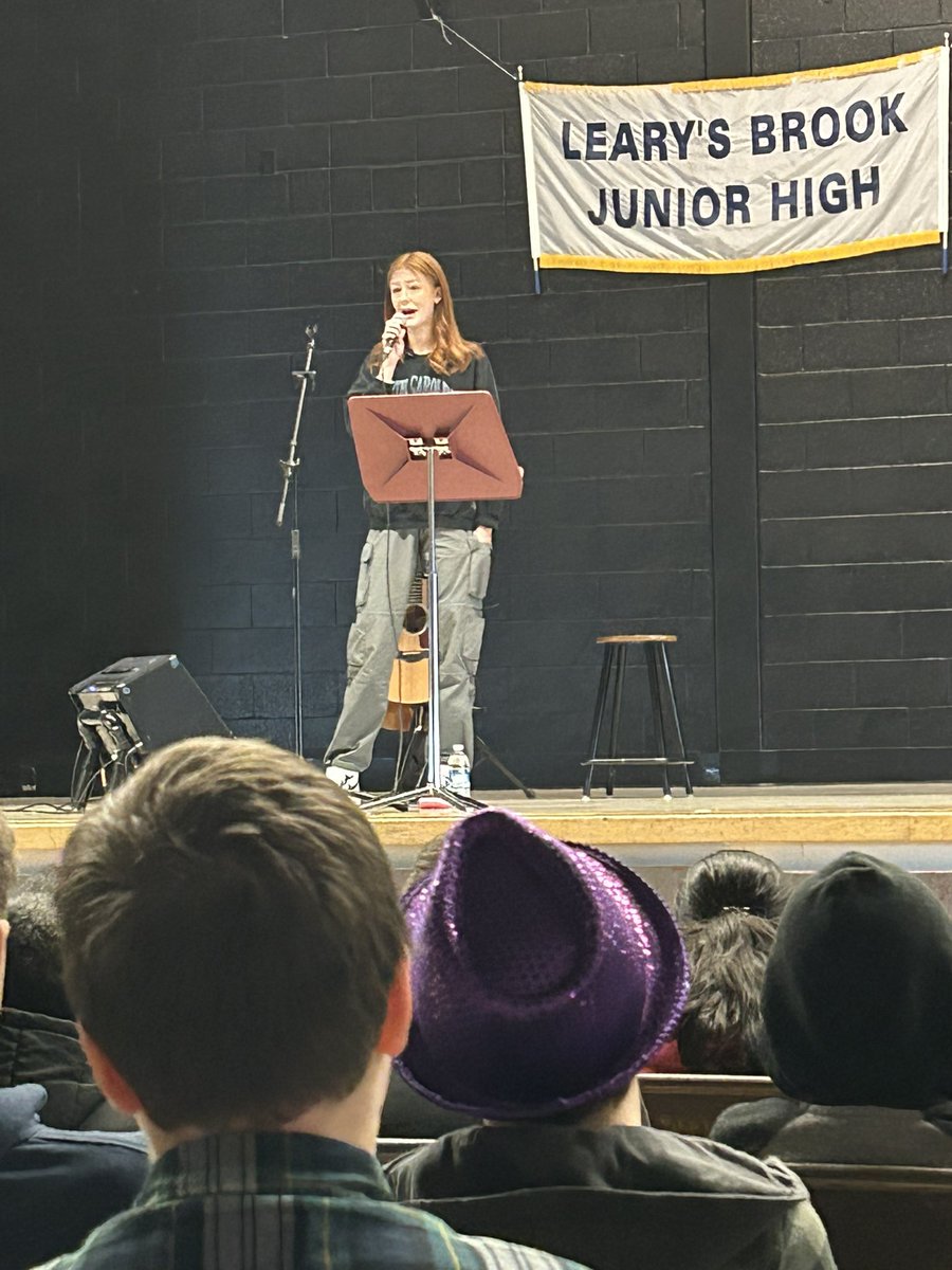 Andrea_howard12's tweet photo. A big shout out to the very talented @RachelCousins19 &amp; former @learysbrook  alumni for coming to our school to speak of her Mental Health journey! We also had the privilege of listening to her perform. What a voice!!! https://t.co/g48Kvylqjv