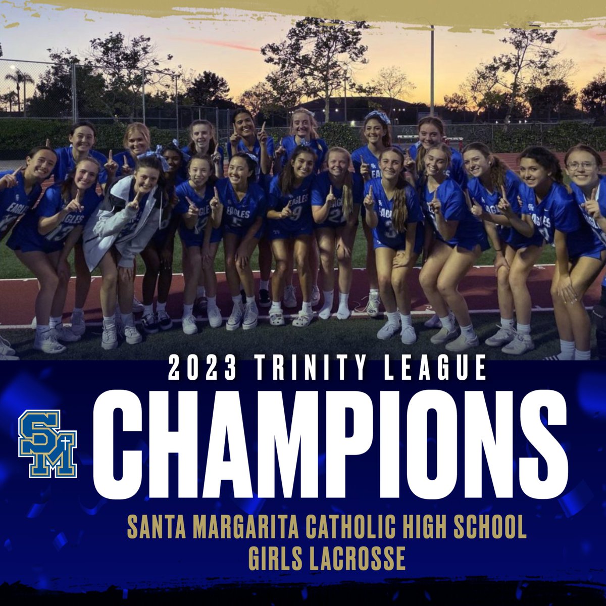 SMCHSEagles's tweet photo. Congratulations SMCHS Girls Lacrosse! 2023 Trinity League Champions. https://t.co/YkTHka6JKV