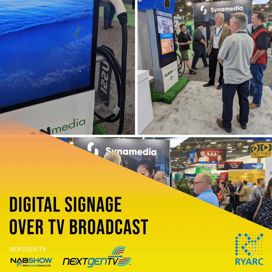 ryarc's tweet photo. Great conversations this week at NAB on Content delivered Over the Air and Dynamically displayed at the edge using AI. Working with #USSI and #DigiCAP in their Booth helped tell the story of the Benefits of NextGen TV as a way to #Datacast content 1 to Many End Points. https://t.co/AuxcAaQVDo