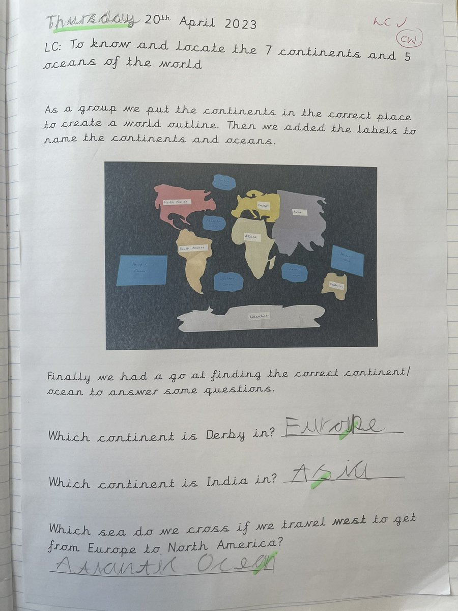 Class3_stmarys's tweet photo. A fantastic first week back! Class 3 have thoroughly enjoyed their practical lesson in topic, laying out the 7 continents and 5 oceans and actively moving to find their answers. Can you remember which continent is hot and has kangaroos? Can you remember the 4 compass points? https://t.co/X20GKvS86b