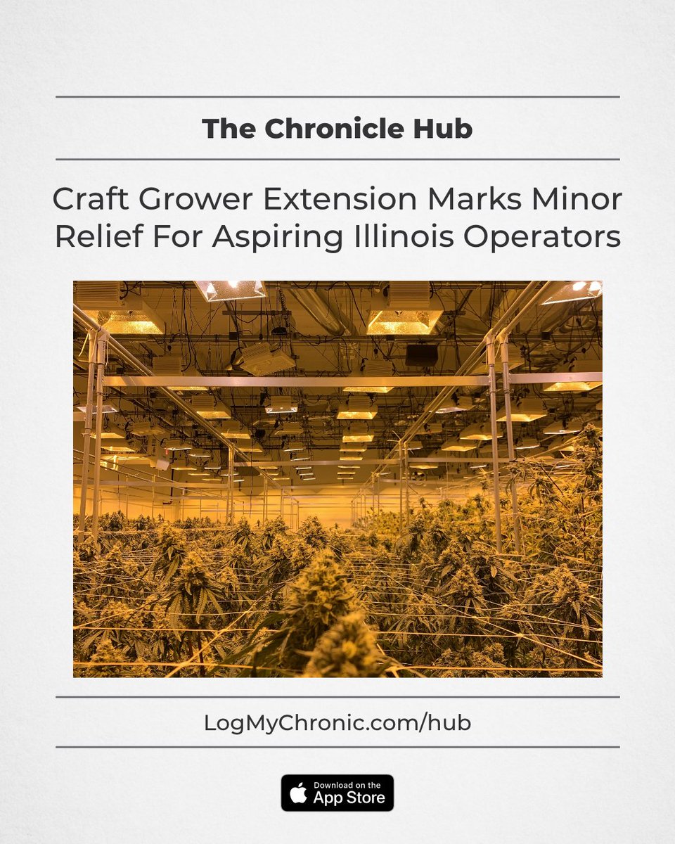 LogMyChronic's tweet photo. Some Relief for Illinois Operators // by Andrew Ward⁠
⁠
#IllinoisGrowers #CraftGrowing #CraftCvnnvbis⁠
⁠
💻️ Read on our App or Website⁠
https://t.co/mT0fkowH6x

📲 Download on the App Store today!
https://t.co/iobtNk8NaZ https://t.co/CfhrKHnf4Y
