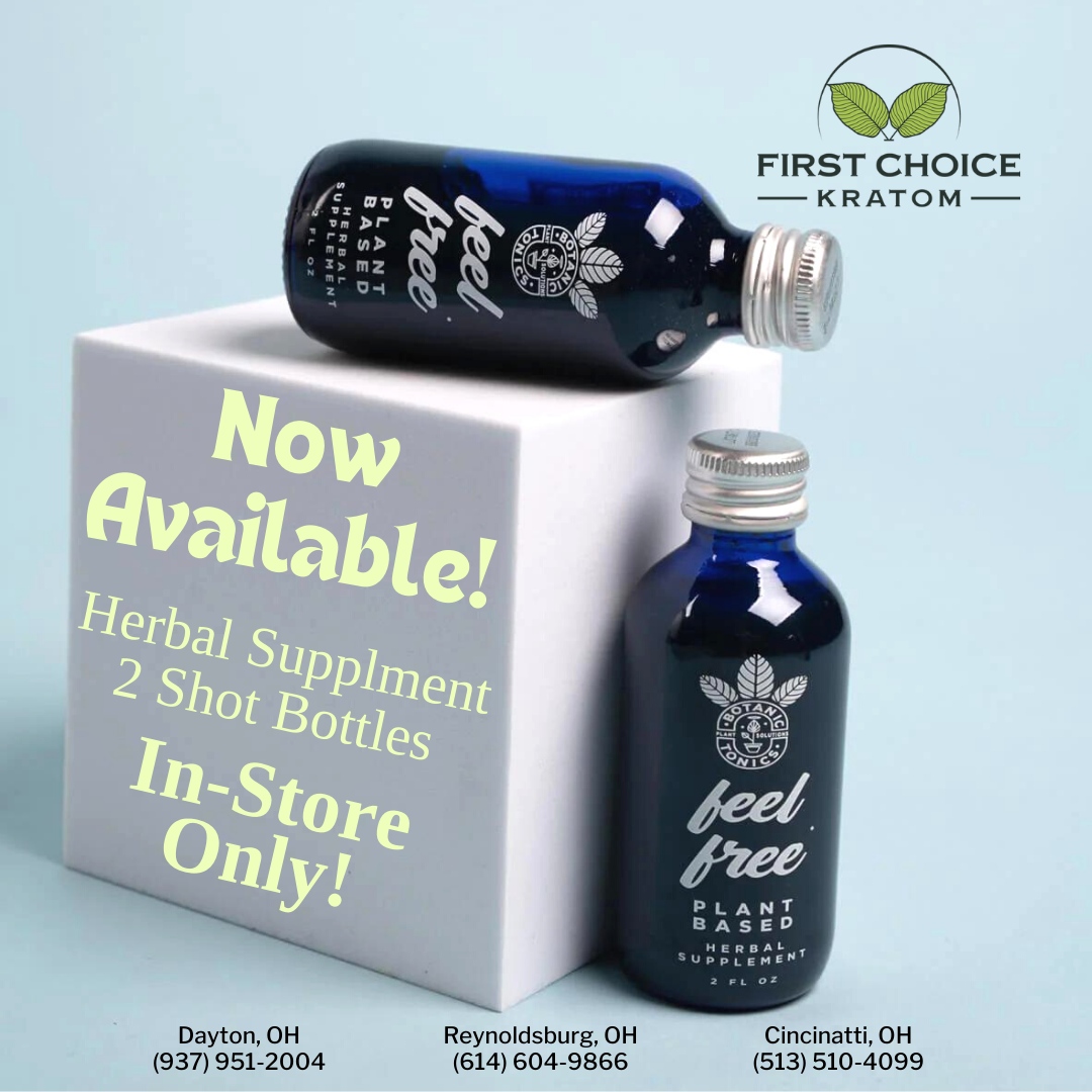 🎉 Now In Store! Our Feel Free Plant Based Herbal Supplement is available & going fast. Get it while you can! 🤩 #FeelFreeToBeHealthy #FirstChoiceKratom #FCK #Ohio #OhioWellness #AlternativeMedicine #Dayton #Reynoldsburg #Cincinatti #OhioLove #SupportSmallBusiness