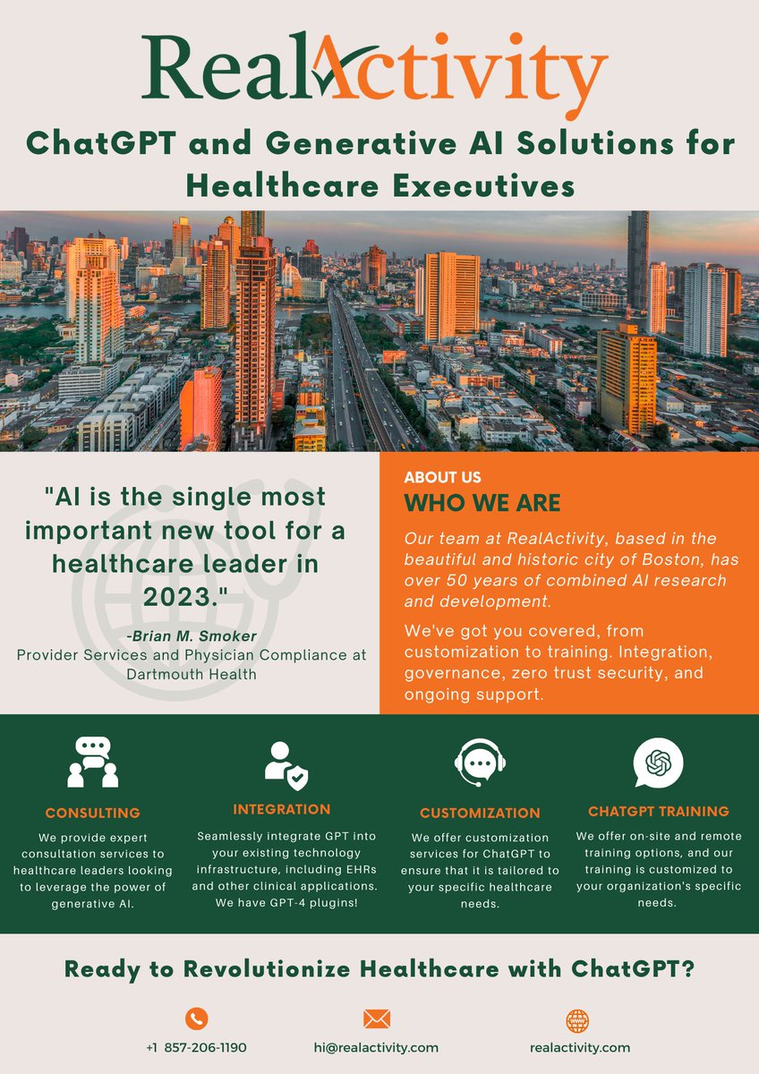 Interested in AI-driven precision medicine? Connect with us on-site at #HIMSS23 to discuss the possibilities of 

Get our executive guide for #HIMSS23: community.realactivity.com/chatGPT-prompt…

Schedule a 15-min Intro with Us: calendly.com/paulswider

#ChatGPT #HealthcareOperations #HealthcareCIO