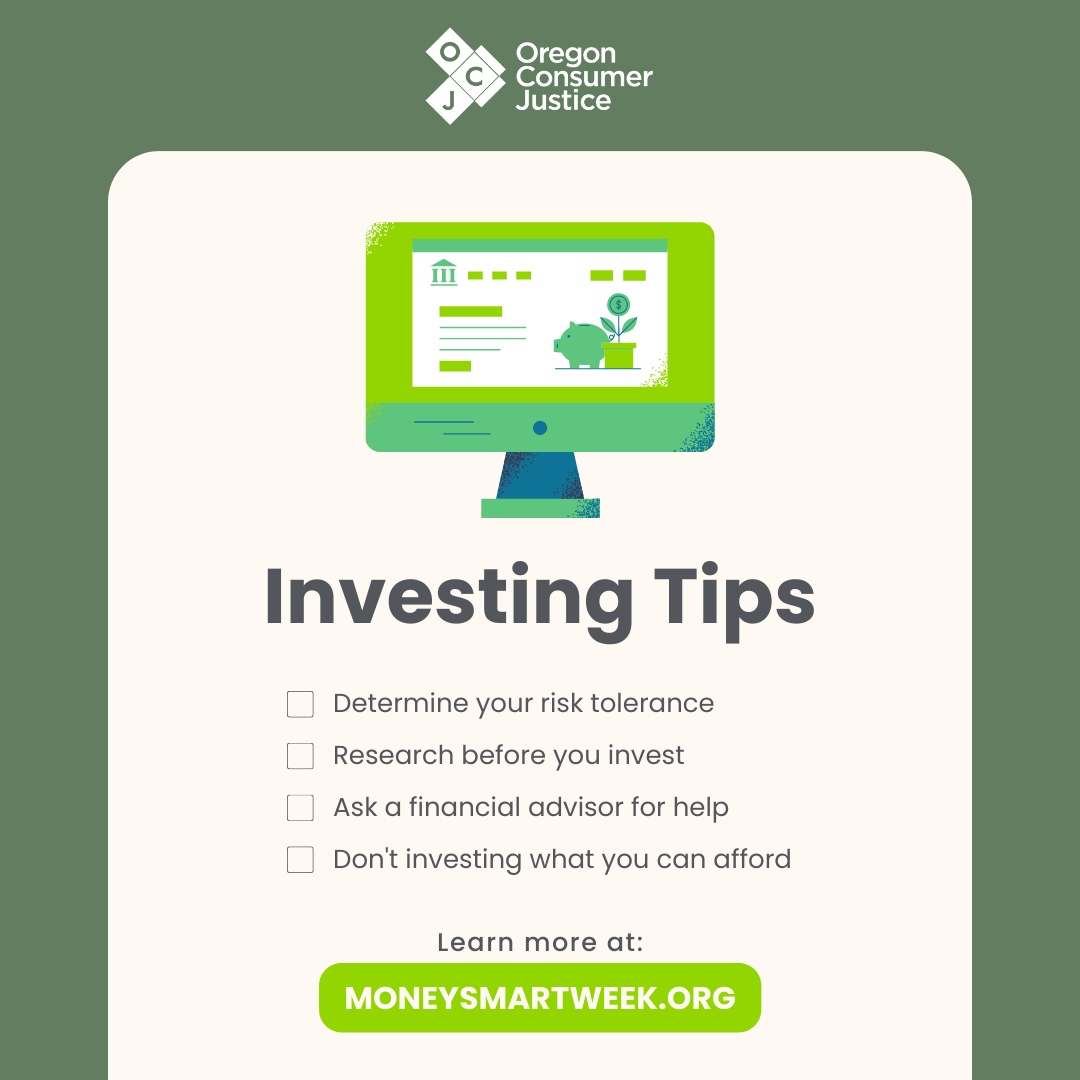 ORConsumerJust's tweet image. Happy #MoneySmartWeek 2023! 

Investing can be intimidating, but it&apos;s a great way to grow your wealth over time and starting early is crucial to build long-term wealth. Want to learn some tips to help you get started? 

Learn more at: moneysmartweek.org