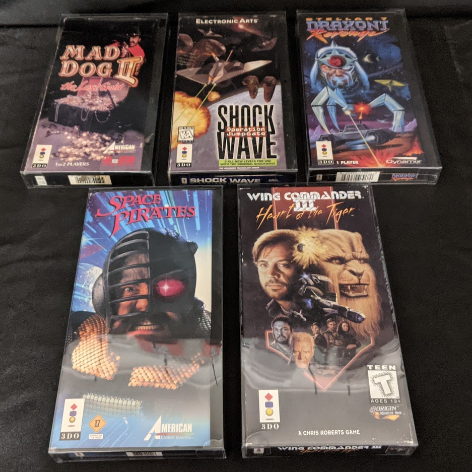 MinusWorldGames's tweet photo. How about some 3DO stuff for today? Take a peek. #3DO #daedalusencounter #braindead13 #americanlasergames #totaleclipse #demolitionman #wingcommander #retrogaming #minusworld https://t.co/lTMrsBXBlW