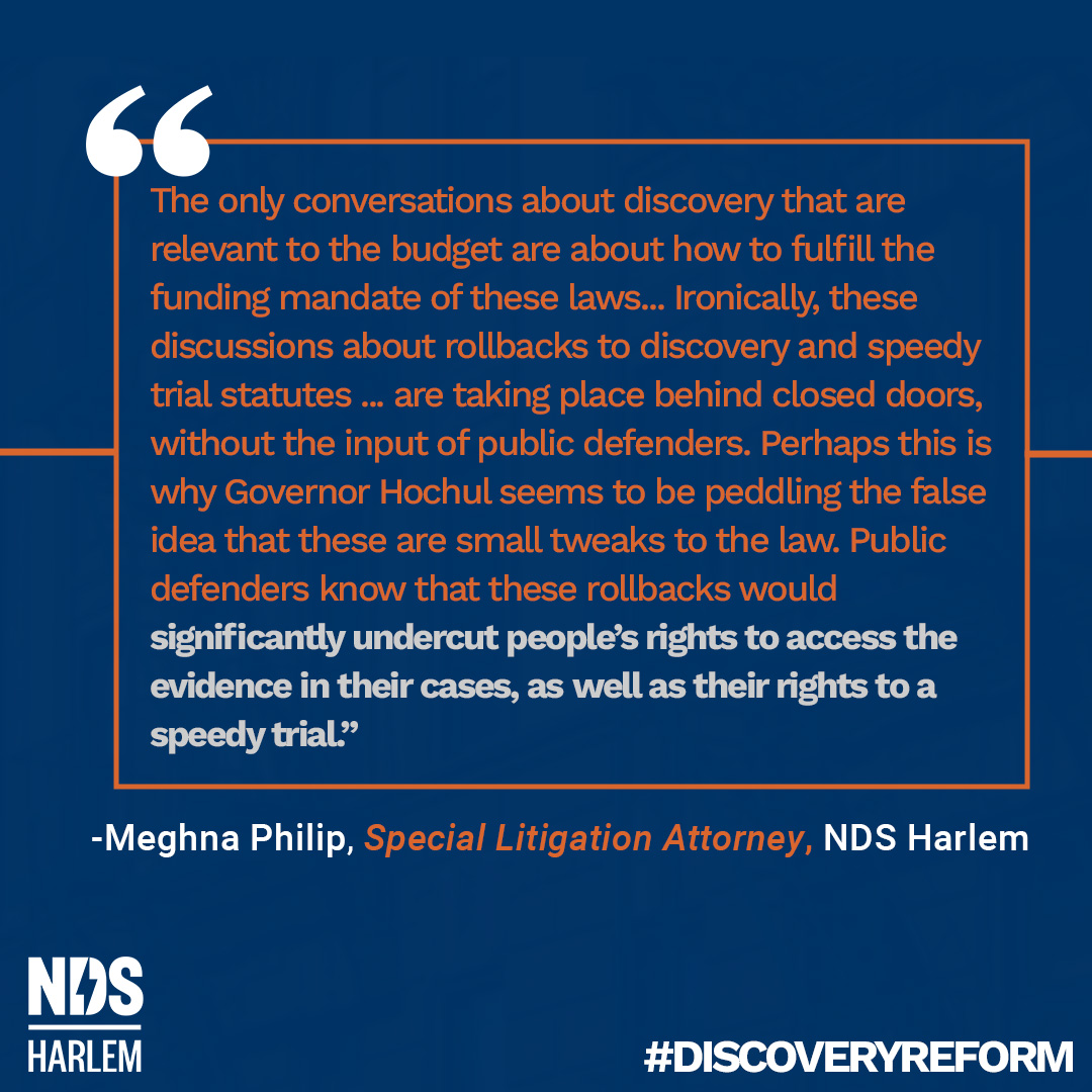 NeighborhoodDef's tweet photo. @GovKathyHochul closed-door meetings regarding discovery and speedy trial laws are undemocratic and unacceptable.
#discoveryreform
@QueensDefenders @LegalAidNYC @NYSACDL @chiefdefendsNY @BronxDefenders @BklynDefender https://t.co/TOr56MaDmF