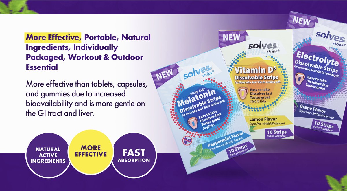 SolvesStrips's tweet image. Optimize your health and wellness with Solves Strips! From sleep aids to hydration supplements, we&apos;ve got you covered. Try us out today! Happy Weekend Everyone. #OptimalWellness #HealthyLifestyle #SolvesStrips #weekend