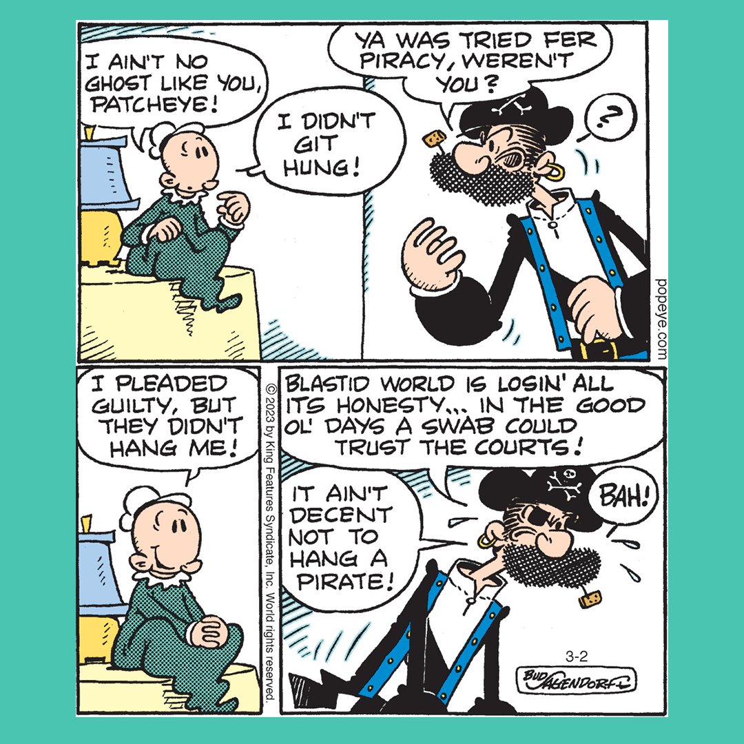 popeyetweetsk's tweet image. Times has changed n fer the better ye swob!

#Popeye #ComicsKingdom