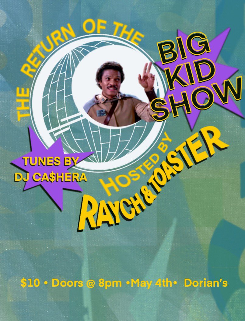 bigkidshow's tweet photo. Big Kid Show returns May 4th at Dorian’s! This time w booze! Established in 2018 we’ve been a variety show w a slam poetry format, where performance artists go head to head for unique prizes
Doors 8 tickets are $10 Reserve your spot before tickets sell out https://t.co/LBBkFadvTw https://t.co/p7yCbLJWRN