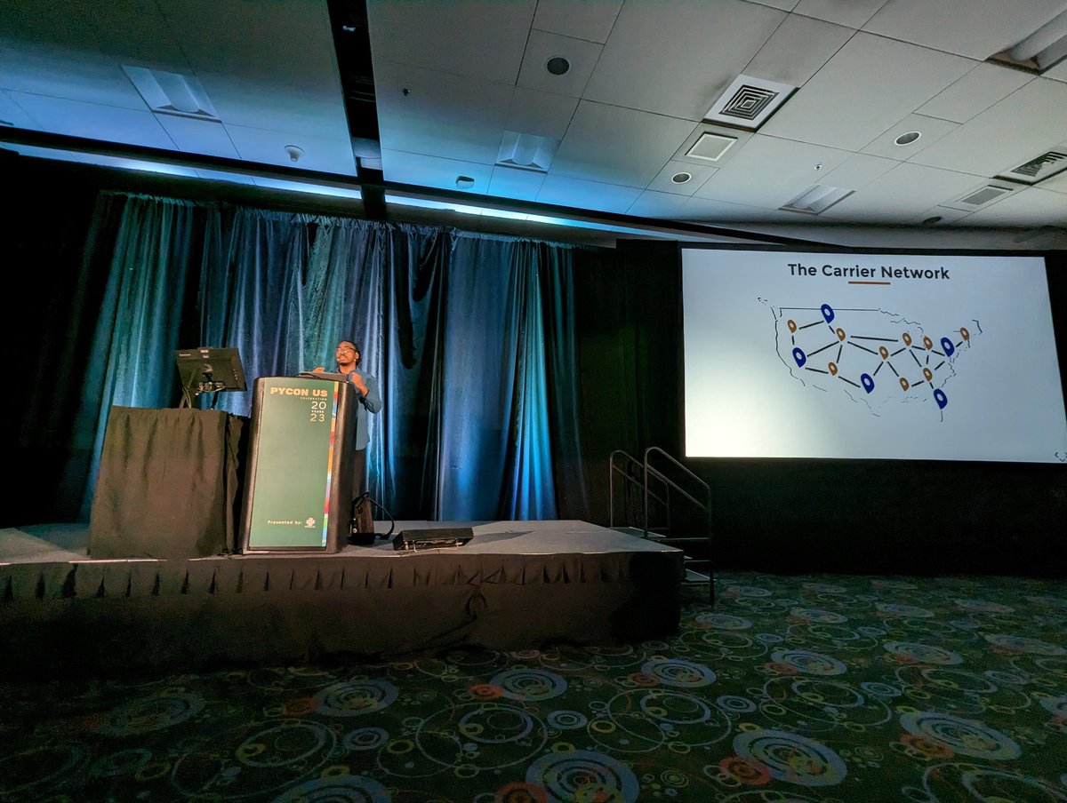 tylerdave's tweet image. CLEpy's own @nicksspirit talking about Improving Efficiency in Transportation Networks using Python @CLEpy #PyConUS