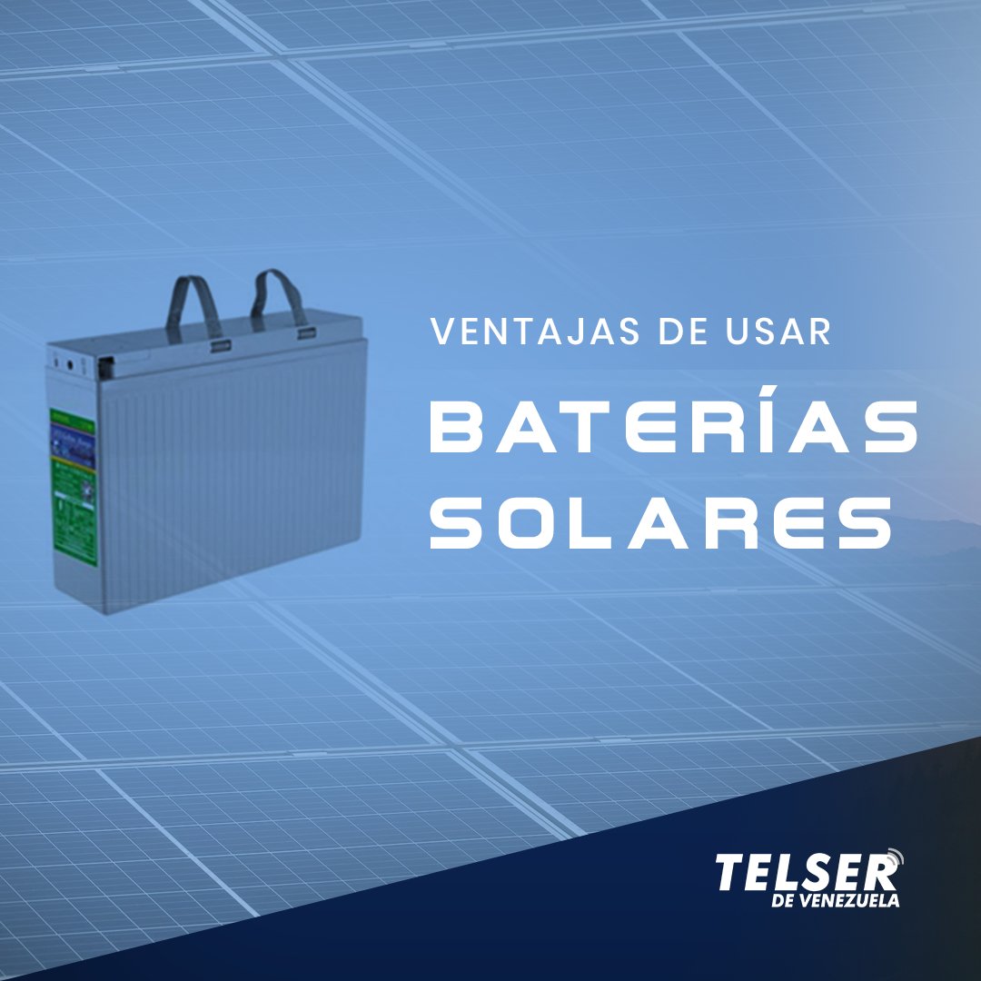 TelserVzla's tweet photo. 3 Ventajas de Usar Baterías Solares. Solicita una cotización en https://t.co/9bfPDhGjV2… para adquirir nuestras soluciones de energía. #energía #energialectrica #baterias #bateriassolares #energiasolar #generadores #panelsolar #everexceed #almacenamientodeenergía https://t.co/WM3Z2vJ7OM