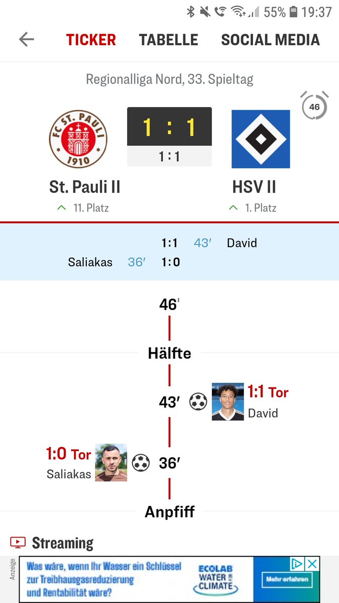 Jonas David mit einem Traumtag, auch in der Regionalliga mit dem Ausgleich im Derby. #HSVFCSP