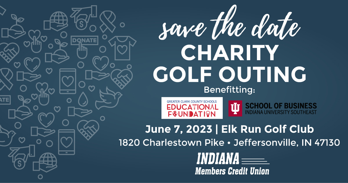 Join us for our charity golf outing on June 7 at Elk Run Golf Club to benefit <a href="/GCCSchools/">GCCSchools</a> and <a href="/IUSBizSchool214/">IU Southeast School of Business</a>! Registration is open for players, teams and sponsors. Info here: bit.ly/426uBzB