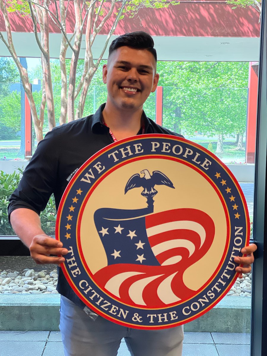 HernanS_30's tweet photo. Some behind-the-scenes work before welcoming our students, teachers, and families tomorrow for the We the People National Finals. 🇺🇸💙  #WTPFINALS #WeThePeople #educators @CivicEducation https://t.co/vnn9wjg2IP