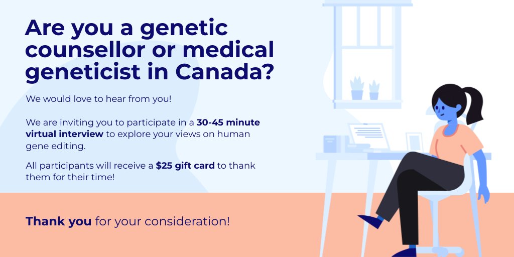 An #SKResearch team is exploring views on #GeneEditing, a new and emerging technology, and are inviting genetic counsellors or medical geneticists in Canada to participate in a study. 

Contact alina.tsimbaliouk@sickkids.ca for more information.