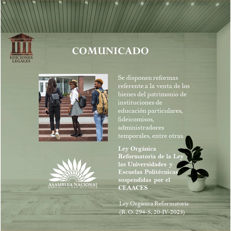 Ediciones Legales on Twitter "La AsambleaEcuador emitió la Ley