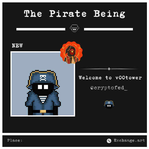 VoodsSociety's tweet photo. We are delighted to welcome @cryptofed_ to vOOtower!   

🏷 Has acquired "The Pirate Being" for 4 ◎  

◽ ◽ https://t.co/cqPFTAvcSC