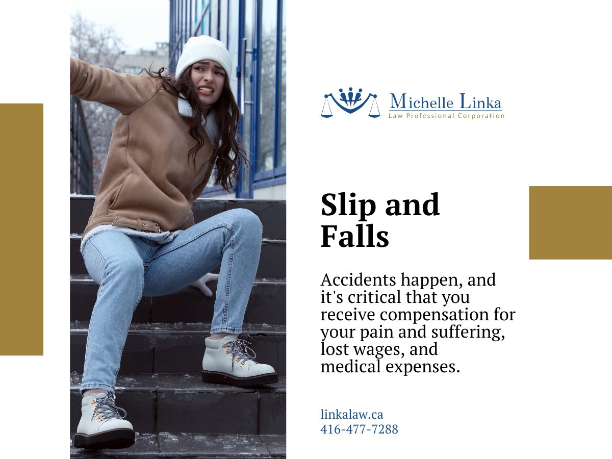 Accidents happen, and it's critical that you receive compensation for your pain and suffering, lost wages, and medical expenses. Give us a call today, and we'll make sure you get the support and care you are entitled to.

linkalaw.ca/legal-services…

#slipandfall