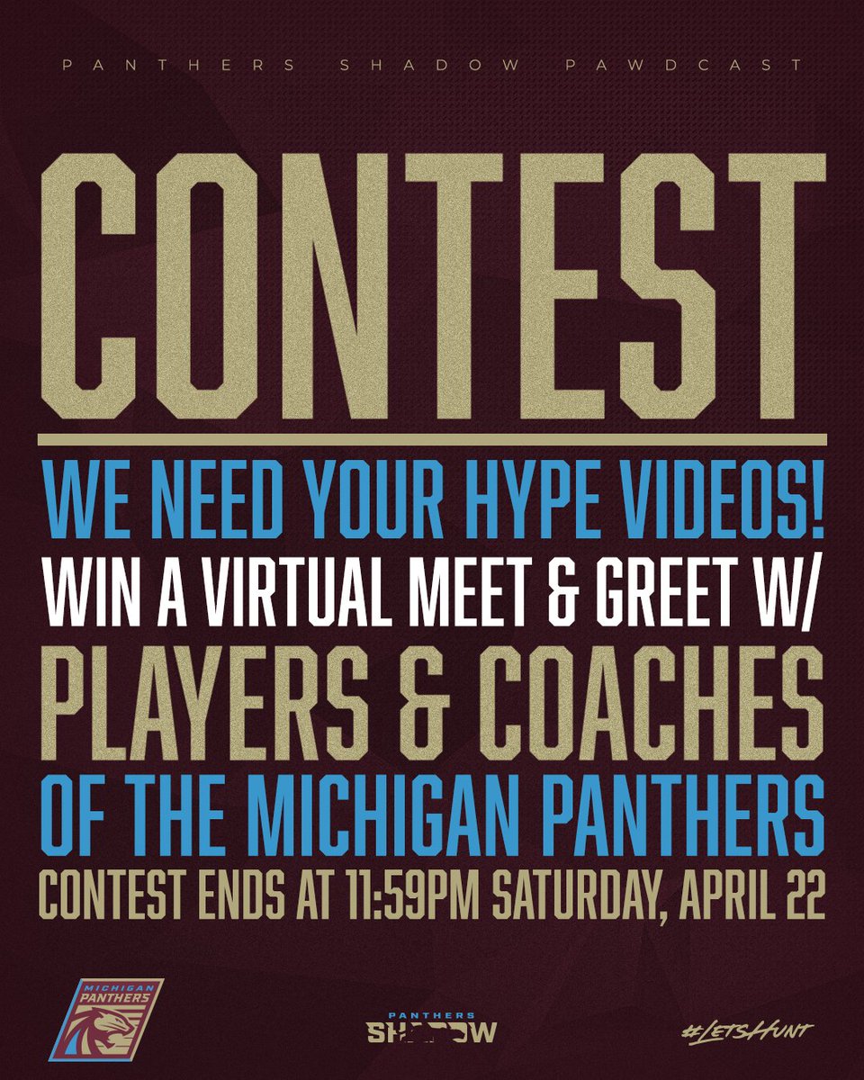 UFLShadow's tweet image. THE PANTHERS NEED YOUR HYPE VIDEOS THIS WEEKEND! You could win a virtual meet &amp;amp; greet with @USFLPanthers players &amp;amp; coaches!

The team will watch your videos on Sunday &amp;amp; pick a winner! Drop your videos in the replies to enter. 👇

Ends this Sat @ 11:59pm ET.

#USFL #LetsHunt