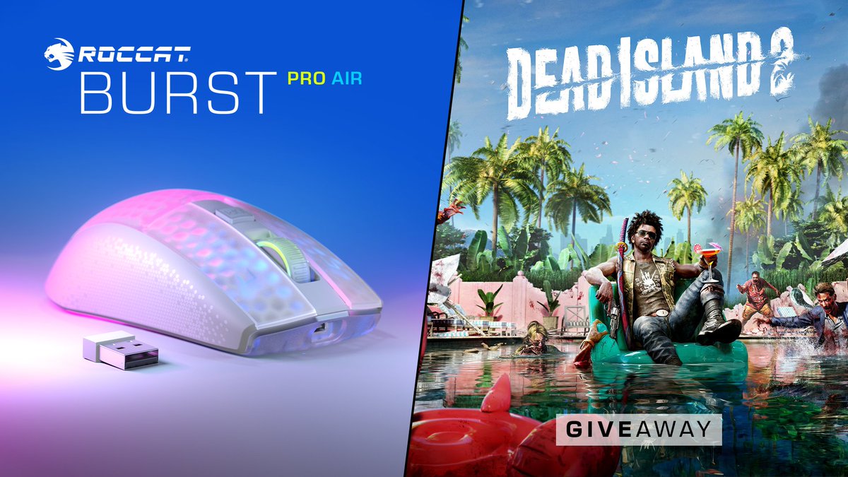 At long last, #DeadIsland2 is finally here! 🧟‍♀️

To celebrate, we're giving away a copy of the game and a Burst Pro Air gaming mouse 🖱️

To enter, simply follow @ROCCAT, like and retweet this post and tag your fellow zombie slayer in the comments 👇