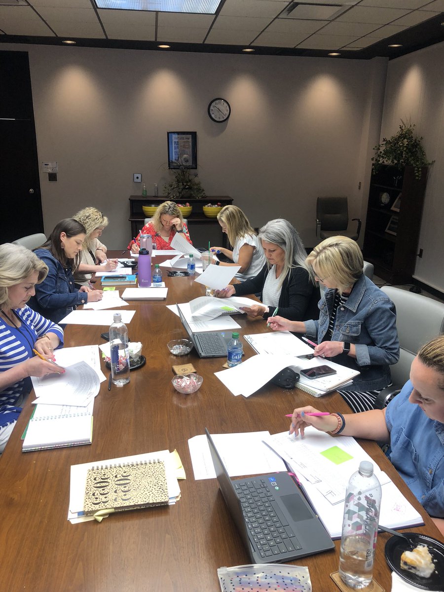 Literacy coaches <a href="/York1Schools/">York 1 Schools</a> working through a data protocol with our most recent Benchmark Assessments. Working to determine glows and grows and actionable plans. 
#ysd1forimpact