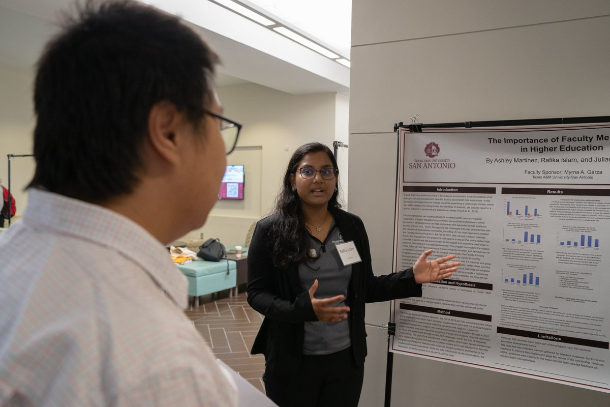 TAMUSanAntonio's tweet photo. The 9th Annual Student Research Symposium is happening now! Stop by CAB to catch all the wonderful research our #Jaguars have done this semester. #TAMUSA #JaguarPride https://t.co/3Vwp865P11