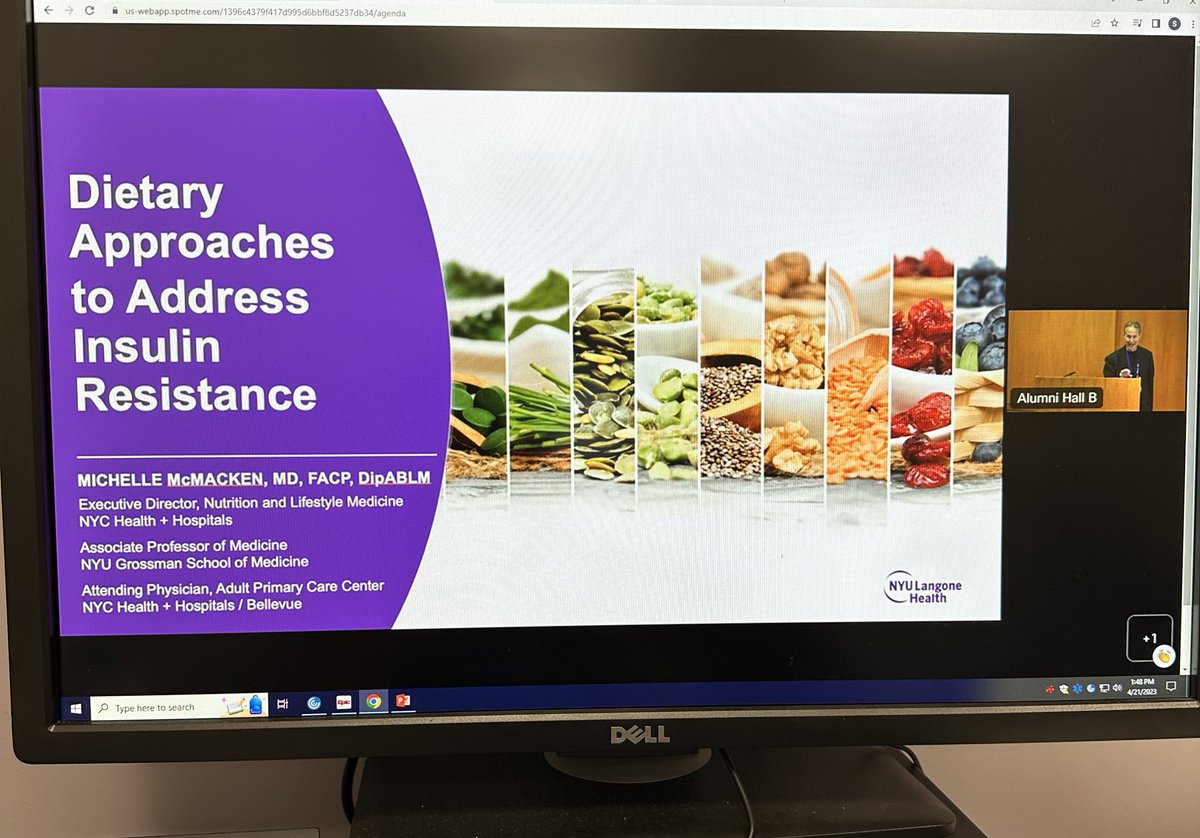 May be on #endocrine consults, but making time to listen about #plantbased diets for #diabetes! @DrMcMacken @nyuendocrine NYU Updates in Endocrinology Conference 2023