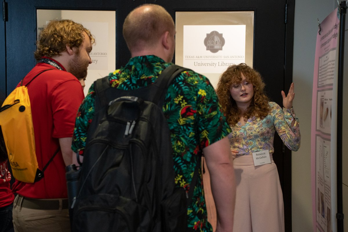 TAMUSanAntonio's tweet photo. The 9th Annual Student Research Symposium is happening now! Stop by CAB to catch all the wonderful research our #Jaguars have done this semester. #TAMUSA #JaguarPride https://t.co/3Vwp865P11