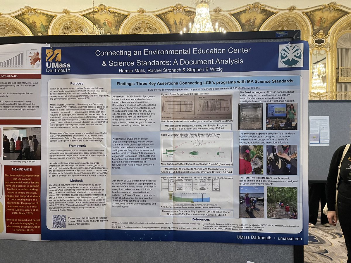 hamza_malik's tweet photo. Thats a wrap folks ! Our poster session focused on exploring relationships between the Lloyd Center for the Environment &amp; Massachusetts Science Standards. 

@NARSTorg #narst2023 #phdlife https://t.co/J7uLlYTgN5