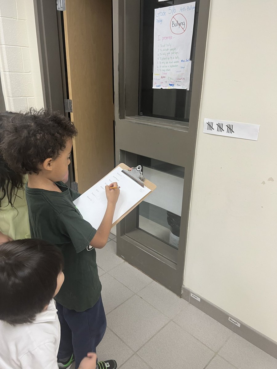 When the whole school goes on a trip, it makes for a perfect scavenger hunt opportunity for FDKs! Movement, directions, numerals and tallying- a truly rich math task for our smallest kiddos as they navigate the school! <a href="/hwcdsbmathk8/">HWCDSB Math</a>