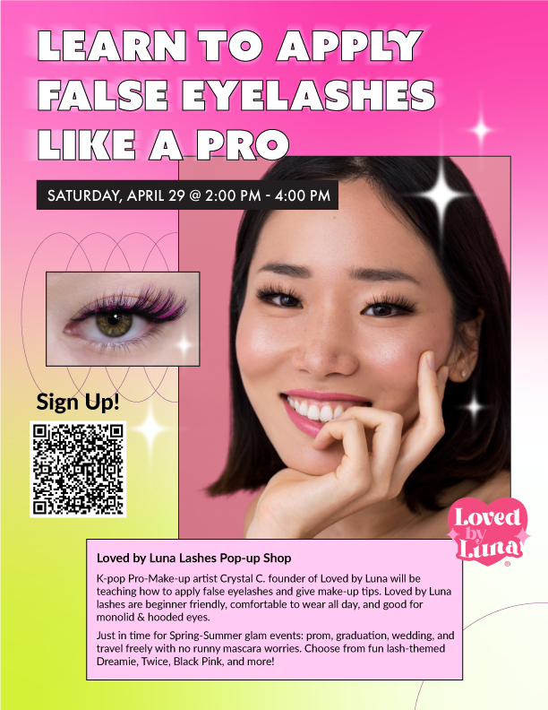 naturerep_oc's tweet photo. Who's ready for #summer? Come learn #falseeyelashes and #makeup tips and tricks to achieve a fresh summer look that's perfect for all occasions. Scan the QR code to sing up! #kbeauty #lash #kpop #free #skincare #orangecounty #freeevent #prom #festival #nct127 #wedding #graduation https://t.co/cGdzNiUwpd
