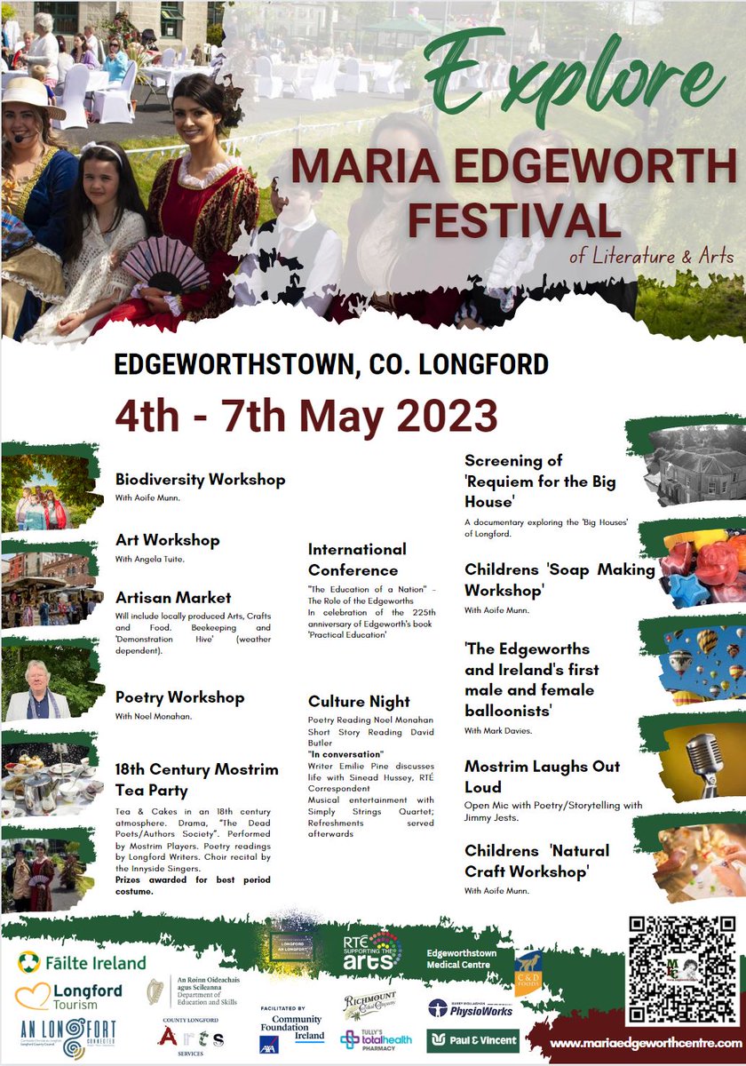 Don't miss out on the Maria Edgeworth Festival May 4th to 7th. Lots to see and do! Visit our website mariaedgeworthcenter.com for more information #festival #edgeworthstown #Longford