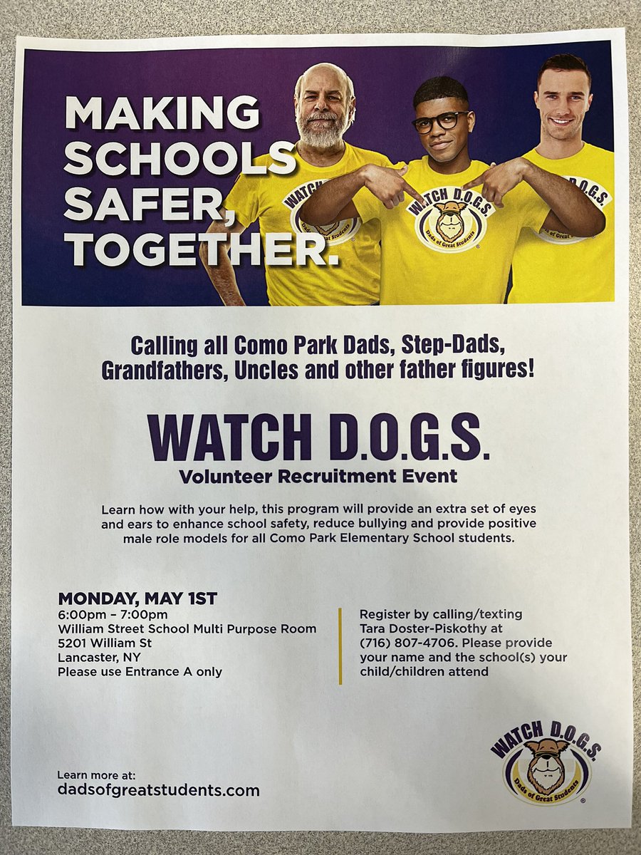 Please consider attending this informational meeting about the WATCHD.O.G.S. Program!
