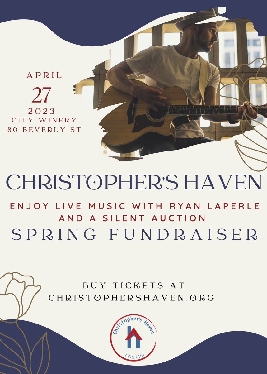 Tickets At christophershaven.org.  6-9 <a href="/CityWineryBOS/">City Winery Boston</a> Raising Money To Support Those Who Need It.  End Cancer With Love ❤️.