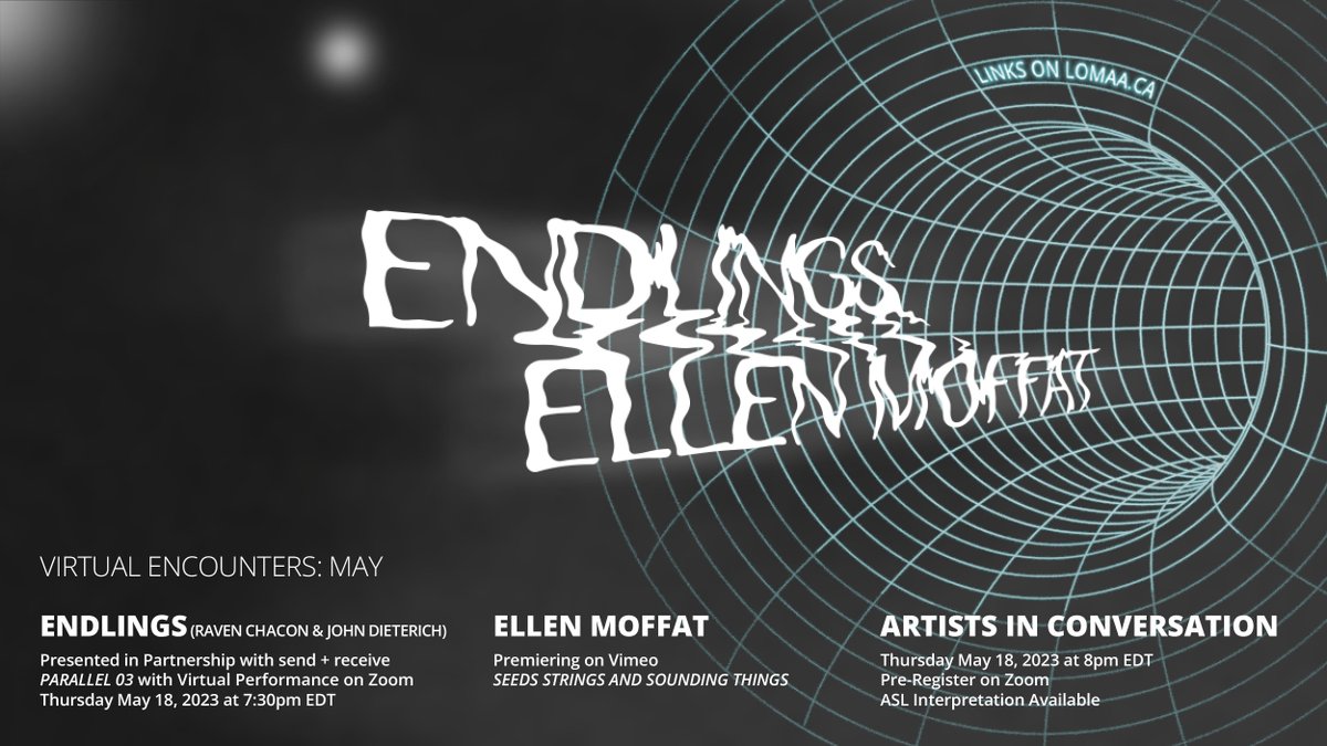 LOMAA_LONDON's tweet photo. LOMAA is excited to present new works by Endlings (Raven Chacon &amp; John Dieterich) and Ellen Moffat for Virtual Encounters!

Thursday May 18, at 7:30pm, Endlings will host a performance and to follow the three will come together in virtual conversation.

https://t.co/jTfvik4kVW https://t.co/xd28jwdSTn