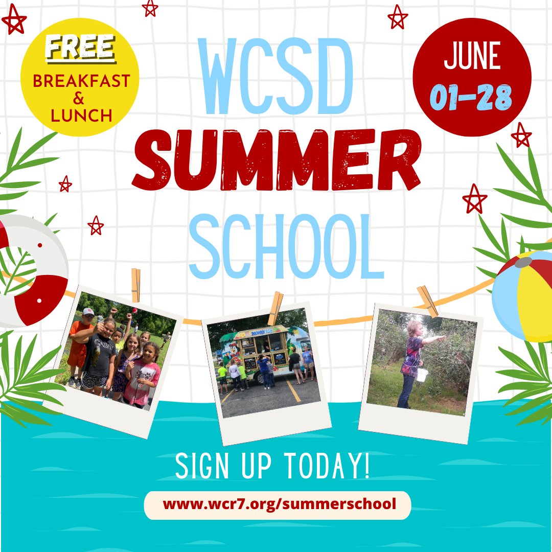 WebbCitySchools's tweet photo. 2023 Summer School Information is now available

*June 1st - 28th
*FREE Breakfast and Lunch
*Driver's Education Classes
*JH &amp; HS Weights
*Kinder Camp
*Summer Classes K-12
Click the link below for more info!
https://t.co/CQyEXKqZgx https://t.co/5LGMN4PaVH
