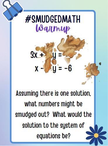BrinkleyLea's tweet photo. Our Calculating Conversations session is all about strategies to get students talking! #SmudgedMath is one strategy that combines a rich #openmiddle task with #buildingthinkingclassrooms - Find more #HumbleConnections by registering today! @Humble_2ndMath @HumbleISD_PL https://t.co/q9a2C9lGXb
