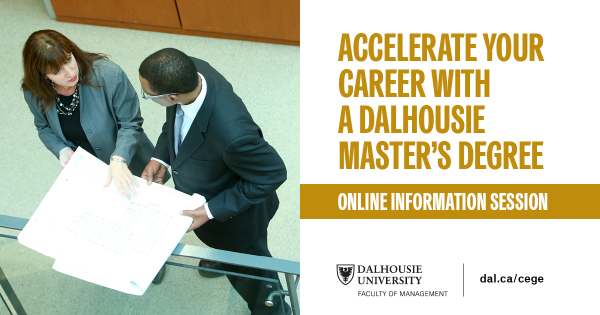 Join our MBA and MPA(M) webinars next week to learn about our online/blended graduate programs at <a href="/DalhousieU/">Dalhousie University</a> 
Register here: dal.ca/faculty/manage…