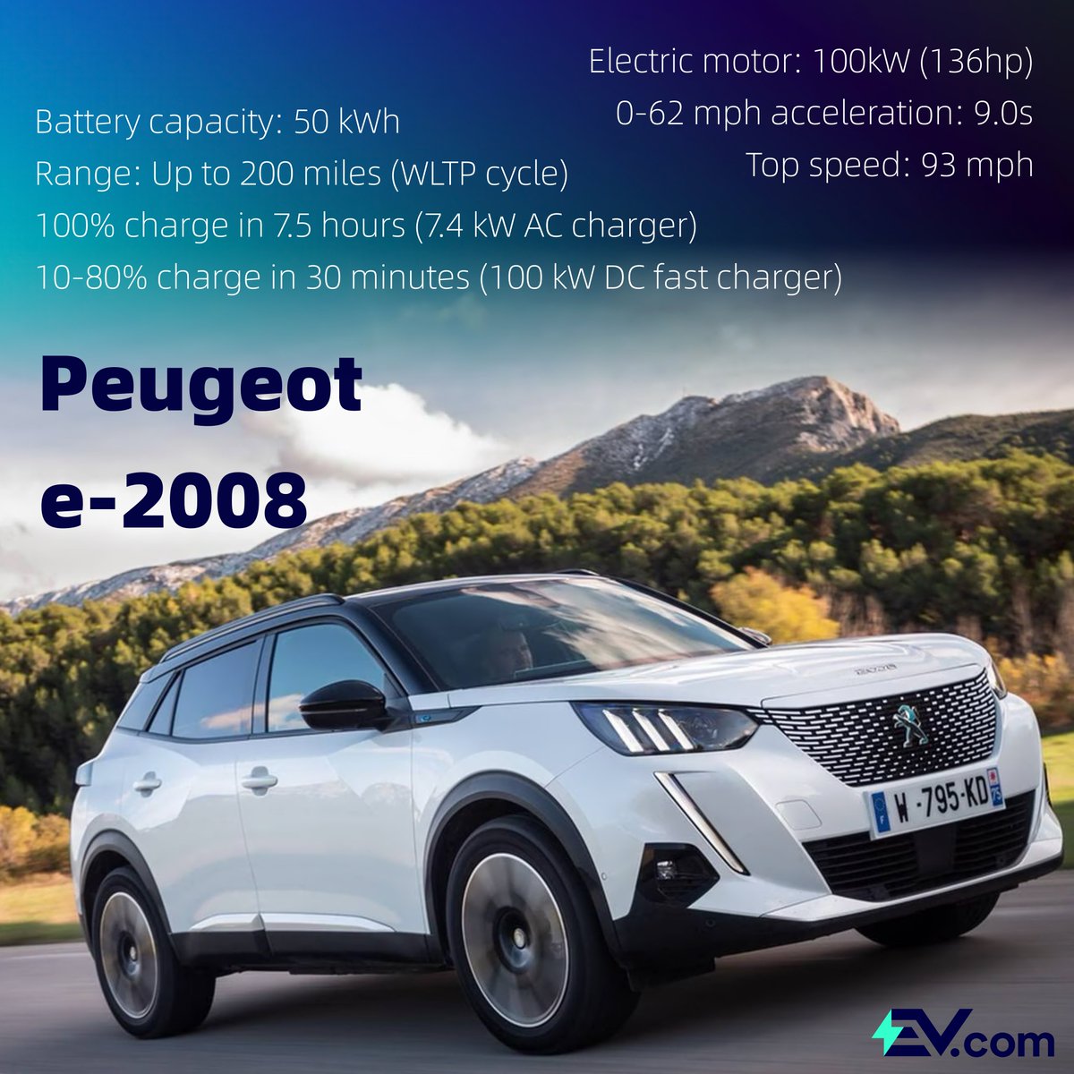 #Peugeot #e2008

<a href="/Peugeot/">Peugeot</a>'s e-2008 is a stylish and practical SUV that offers a range of up to 200 miles. With 136 horsepower and 260 Nm of torque, it's surprisingly nippy and handles well. Charging up to 100kW, it's a convenient and eco-friendly choice for urban driving. #EV