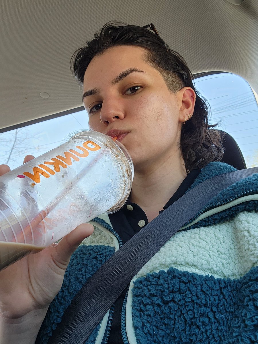 Looking down on you while sipping dunks like...