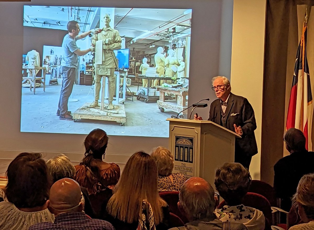 mcfaddinward's tweet photo. Thank you to last night’s lecture speaker, Ivan Schwartz, for an engaging lecture on his nearly 50 year career creating bronze sculptures for some of the nation’s most noted historic sites!

Full lecture available on our YouTube Page https://t.co/RTzw8Hv5GW. Be sure to subscribe! https://t.co/fXKP04FQff