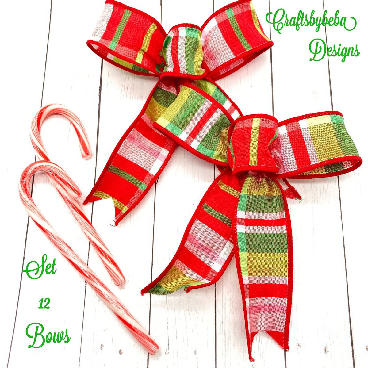 Excited to share this item from my #etsy shop: Christmas Tree Bows / Set 12 Bows / Dupioni Plaid Christmas Decorative Bows / Christmas Red and Green Plaid Bows etsy.me/3KVx60p
#etsyseller #etsyshop #etsyme #christmastreebows #plaidchristmas #diybows #bizonline #smsllbiz